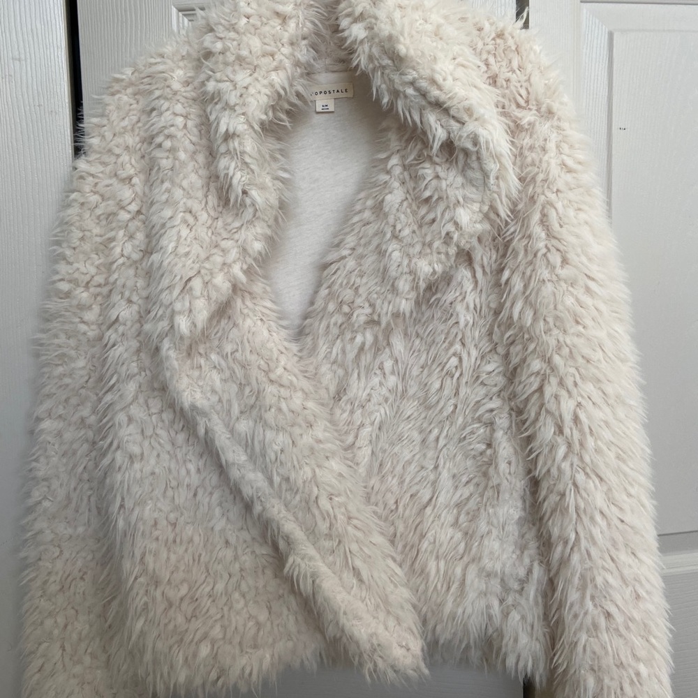 White fuzzy jacket